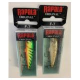 2 New Rapala Original F-7 Floating Lures