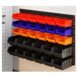 New 30 Pc Wall Mount Storage Bin Organizer