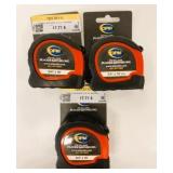 3 New OPM 3/4' x 16ft Measuring Tapes