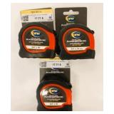 3 New OPM 3/4' x 16ft Measuring Tapes