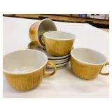 Set/4 VTG Franciscan Topaz Coffee Mugs & Saucers