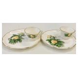 Georgian China 22kt Tea Rose Tea Cup & Plate