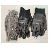 2 New Pairs Steel Knit Fibre & Rubber XL Gloves