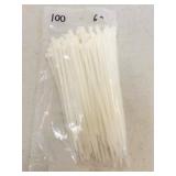 100 New 6" White Cable Ties