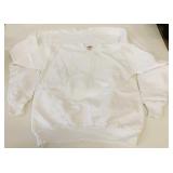 2 New Size M Adult White Crew Neck Sweatshirts