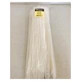 100 New 14" White 120lb Cable Ties