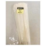 100 New 11" White 50lb Cable Ties