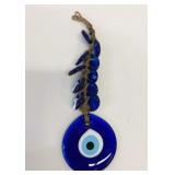 Glass Evil Eye Macrame Wall Hanging 12"
