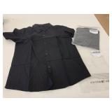 2 New Black Short Sleeve Kids Size L Dress Shirts