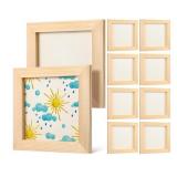 10 New 12cm x 12cm Unfinished Wooden Frames