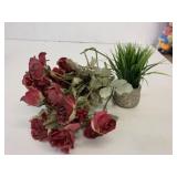 Artificial Roses & Grass