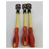 3 New F4P 1000V Slotted Insulated Screwdrivers