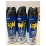 3x Raid 5 in 1 Flying Insect Killer Sprays
