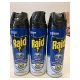 3x Raid 5 in 1 Flying Insect Killer Sprays