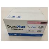 125 Pk DuraPlus 30" x 38" Black Garbage Can Liners