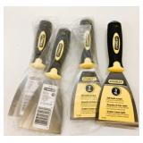 4 New Stanley 3" Stiff Blade Scrapers