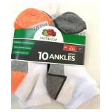 10 New Pairs FOTL Size M Boys  Ankle Socks