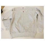 2 New Size L Adult Grey Crew Neck Sweatshirts