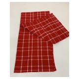 New 14" x 106" Red Checkered Cotton Table Runner