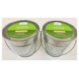 2 New 9oz Citronella Candle Silver Buckets