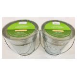2 New 9oz Citronella Candle Silver Buckets