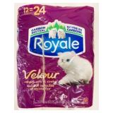 12 = 24 Rolls Royale Velour 2 Ply Toilet Tissue