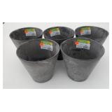 5x New 7' Tall Grey Plastic Draining Planter Pots