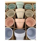 12 New 4' Pastel Colour Ceramic Pots