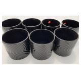 7 New 4.5' Tall Black Ceramic Pots