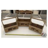 3 New Wood Lined Planter Pots