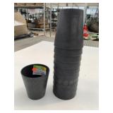 11x 4' Black Plastic Planter Pots Pots