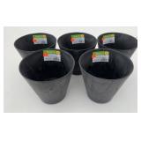 5x New 7' Tall Black Plastic Draining Planter Pots