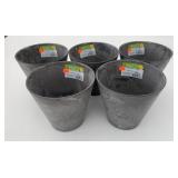 5x New 7' Tall Grey Plastic Draining Planter Pots