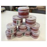 10x 2.5' x 10 Yards Fabric Wired Ribbons