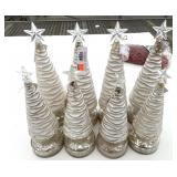 8 New 10 & 12' Light Up Glass Trees