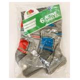 6 New Pairs FOTL Size L Boys Active Ankle Socks