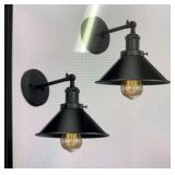 New 2 Pack Wall Sconce Black Vintage Look
