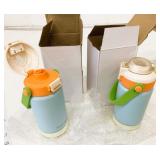 2 New Plus Eight 350ml Insulated Water Bottles