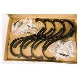 New 8Pc Black Metal  Wall Mount Coat Hooks