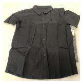 5 New Black Short Sleeve Kids Size L Dress Shirts