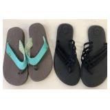 2 Pairs Sanuk Size 8 Flip Flops w/Yoga Mat Bottoms