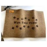 New 24" x 36" Wipe Your Paws Rubberback Mat