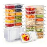 New 20 Pack Reusable Double Compartment Snack Box