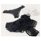 New 6 Pack Lace Size XL Thong Underwear Black
