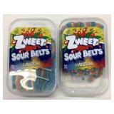 2x 285g Zweet Sour Belts Rainbow Candy