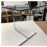 Modern Metal & Square Black Glass Top Side Table