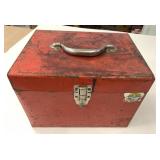 Red Mastercraft Circular Saw Metal Tool Box