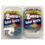 2x 285g Zweet Sour Belts Rainbow Candy