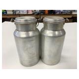 2 VTG Aluminum Storage Canisters 9" Tall