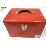 Red Mastercraft Circular Saw Metal Tool Box